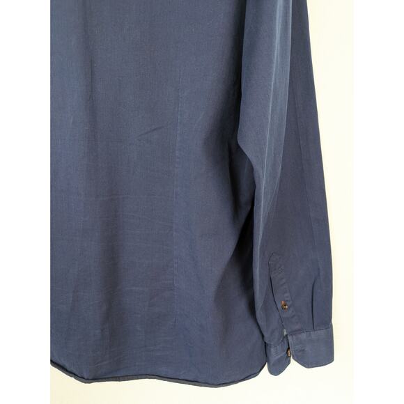 Ted Baker Shirt Denray Denim Button Front Navy Blue Classic Designer Size 3XL - Picture 8 of 12